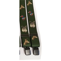 Suspenders deer, wild boar and pheasant motif